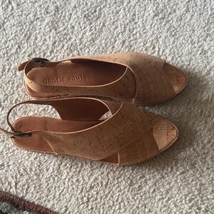 Gentle Souls Cork Women's Wedge Sandals